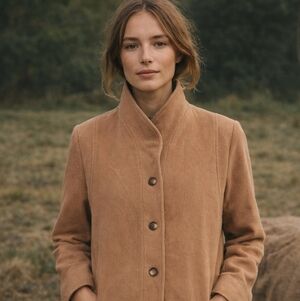 Vintage Wool Chore Coat, Ms Freddi Camel Brown, Womens Large